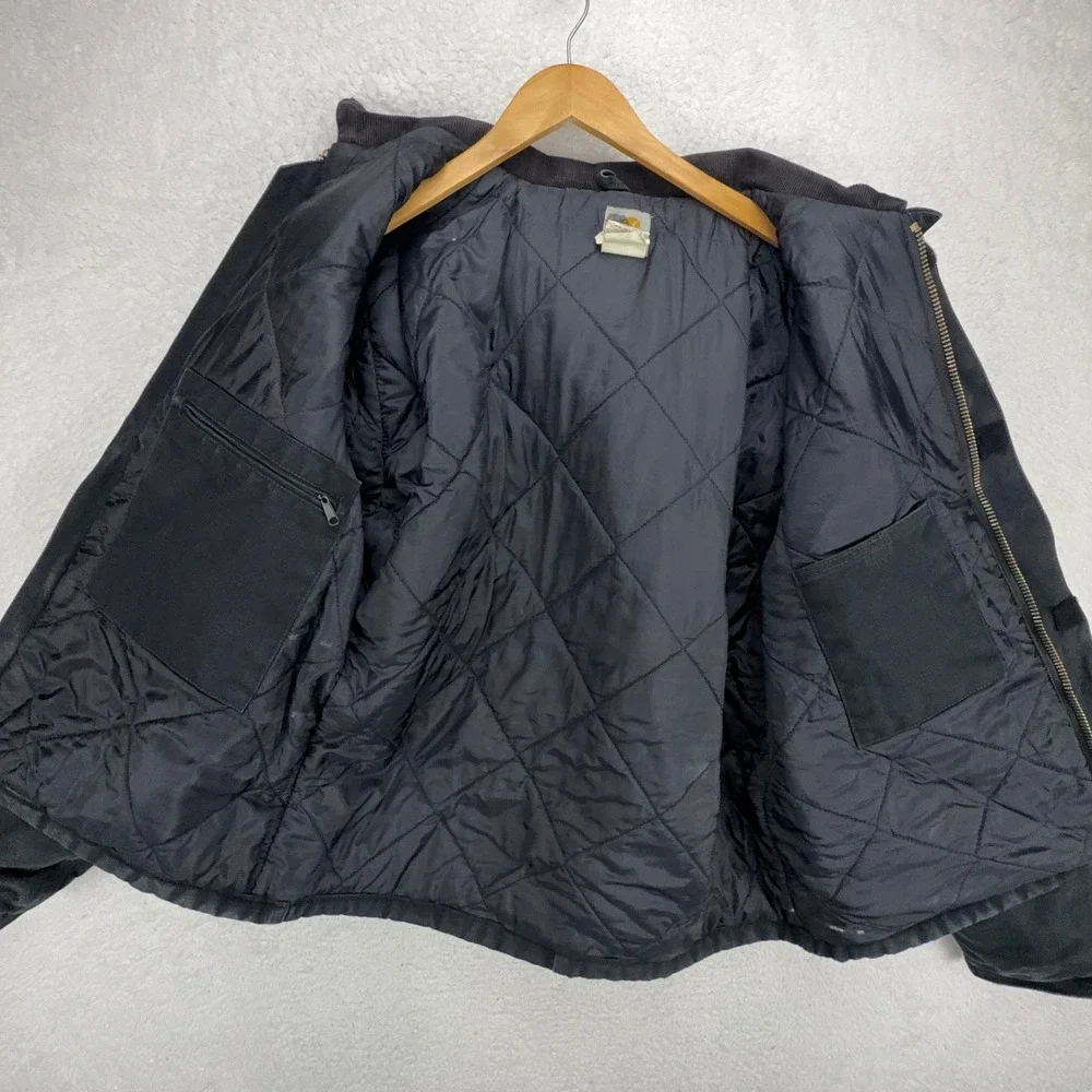 Carhartt Sandstone Jacket Arctic Quilt Lined Mens Large 44 J02 BLK Black